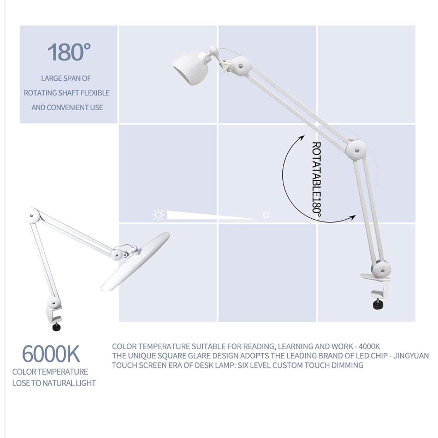 24W LED Desk Lamp with Clam 19 - đánh giá và giá Home Office Gadgets