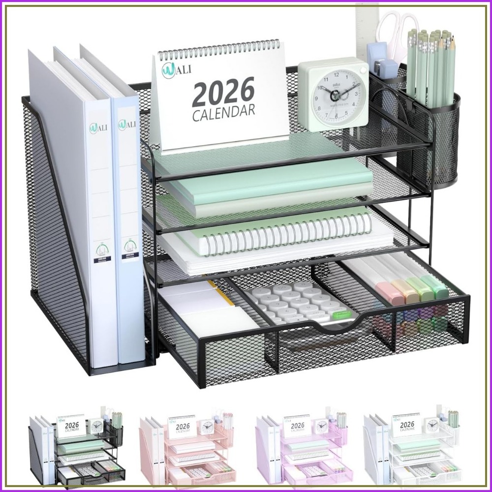 4-Tier Desktop File Organizer  - đánh giá và giá Home Office Desk With Drawers