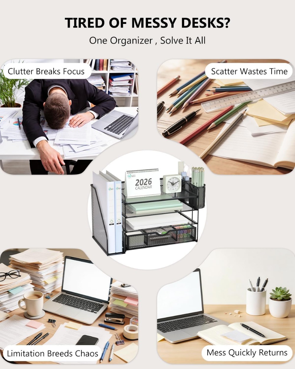 4-Tier Desktop File Organizer  - đánh giá và giá Home Office Desk With Drawers