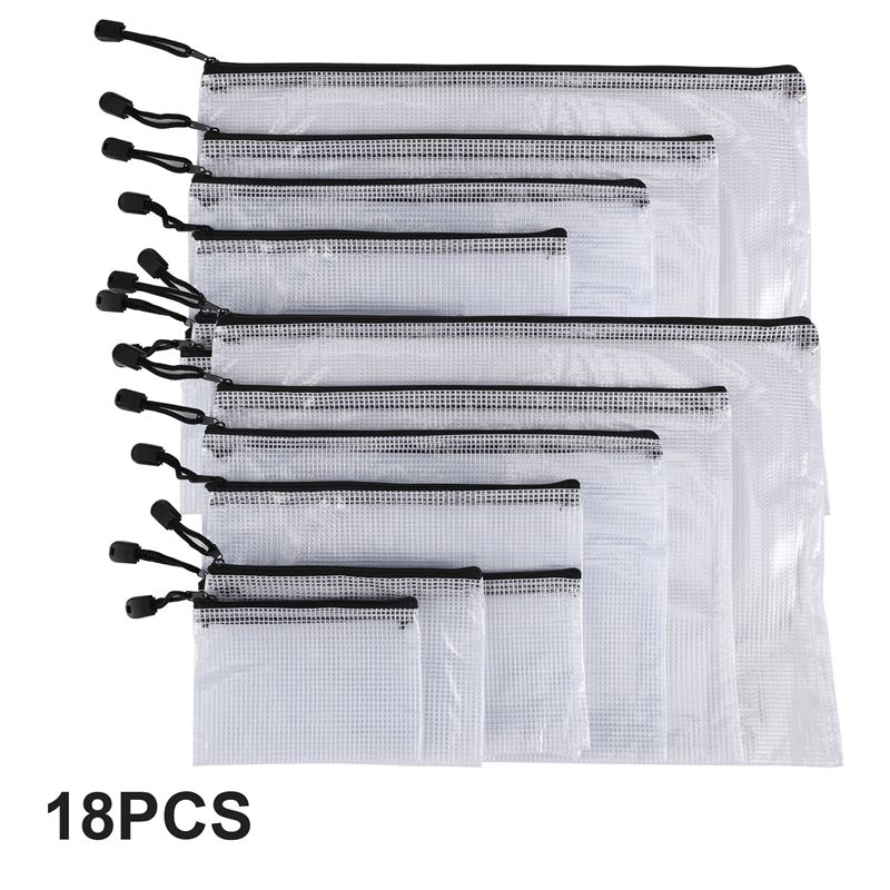 18Pcs Mesh Zipper Pouch Docume - đánh giá và giá Home Office Bagas