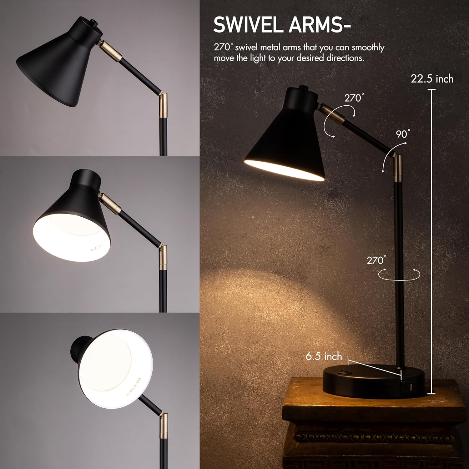 LED Desk Lamp with Dual USB Ch - đánh giá và giá Desk Lamp Led