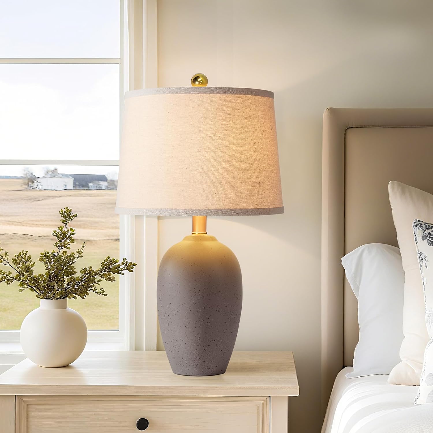 21'' Set of 2 Farmhouse Cerami - đánh giá và giá Desk Lamp Led