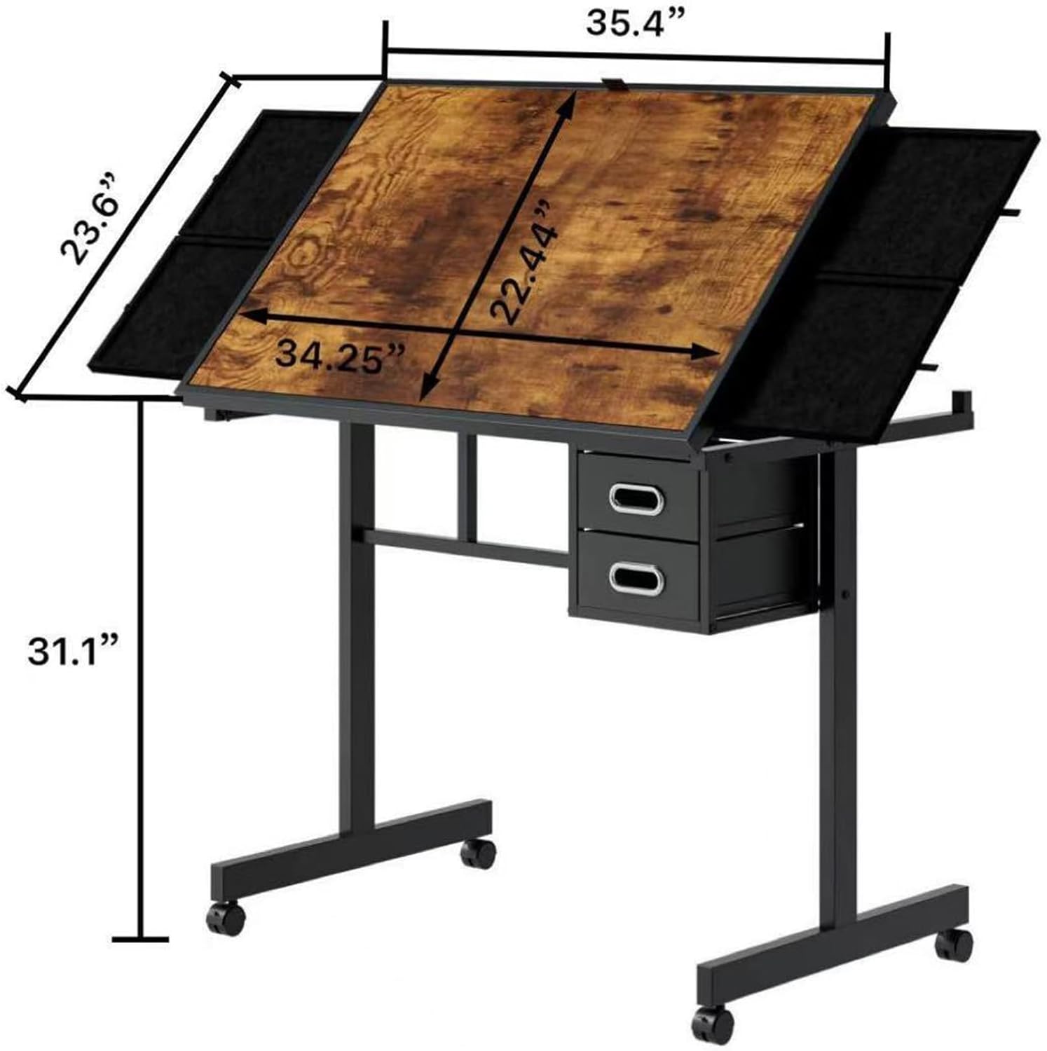 Adjustable Drafting Table with - đánh giá và giá Home Office Desk With Drawers