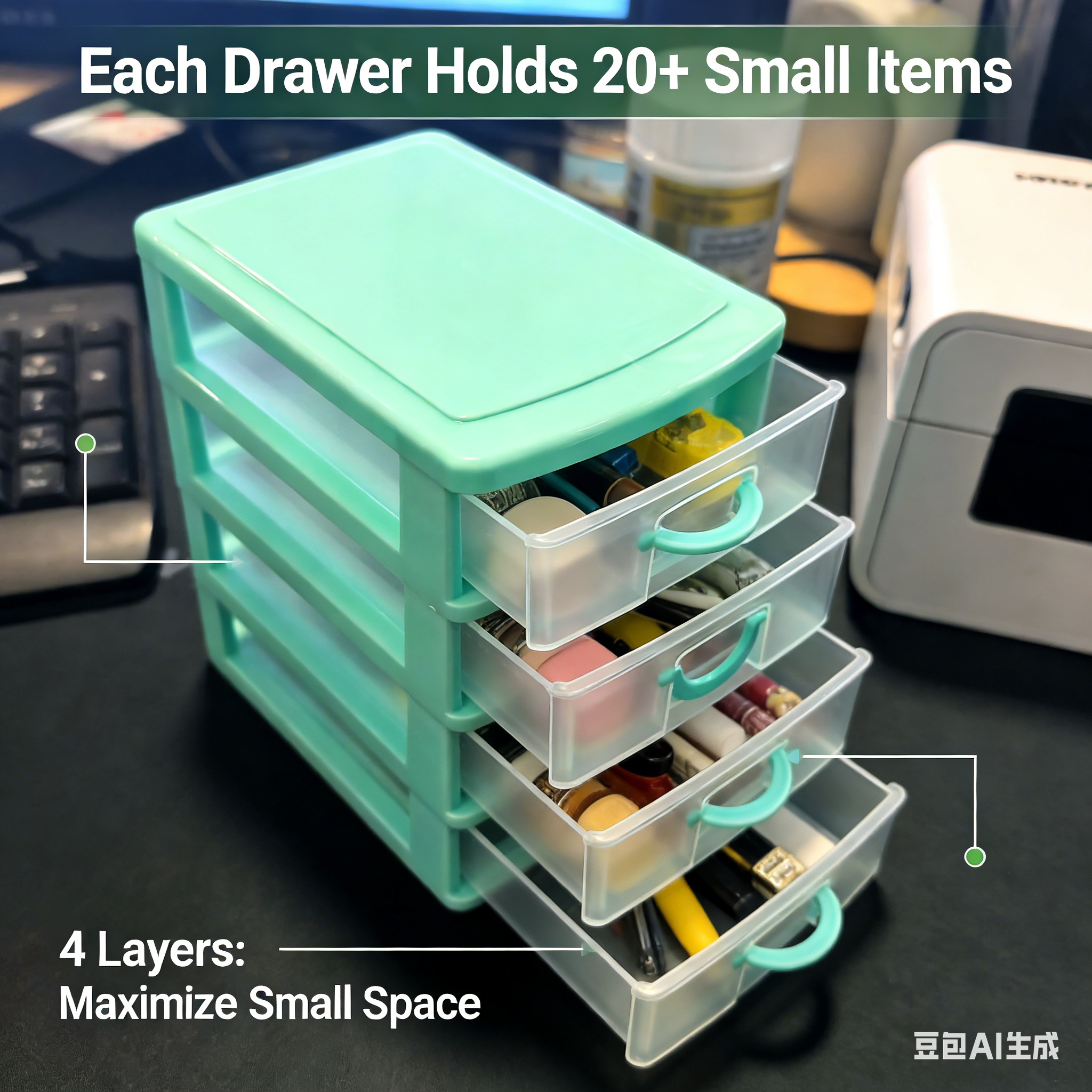 Four-layer drawer-style jewelr - đánh giá và giá Home Office Desk With Drawers