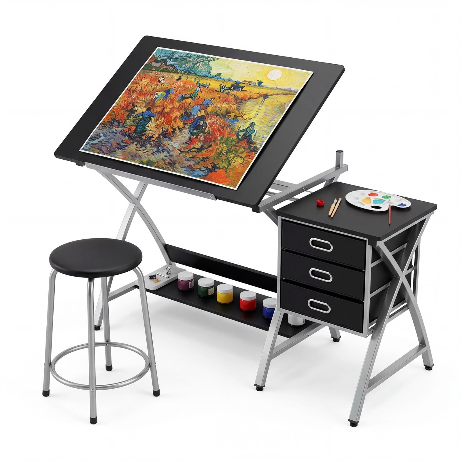 Tabletop Adjustable Drafting T - đánh giá và giá Home Office Desk With Drawers