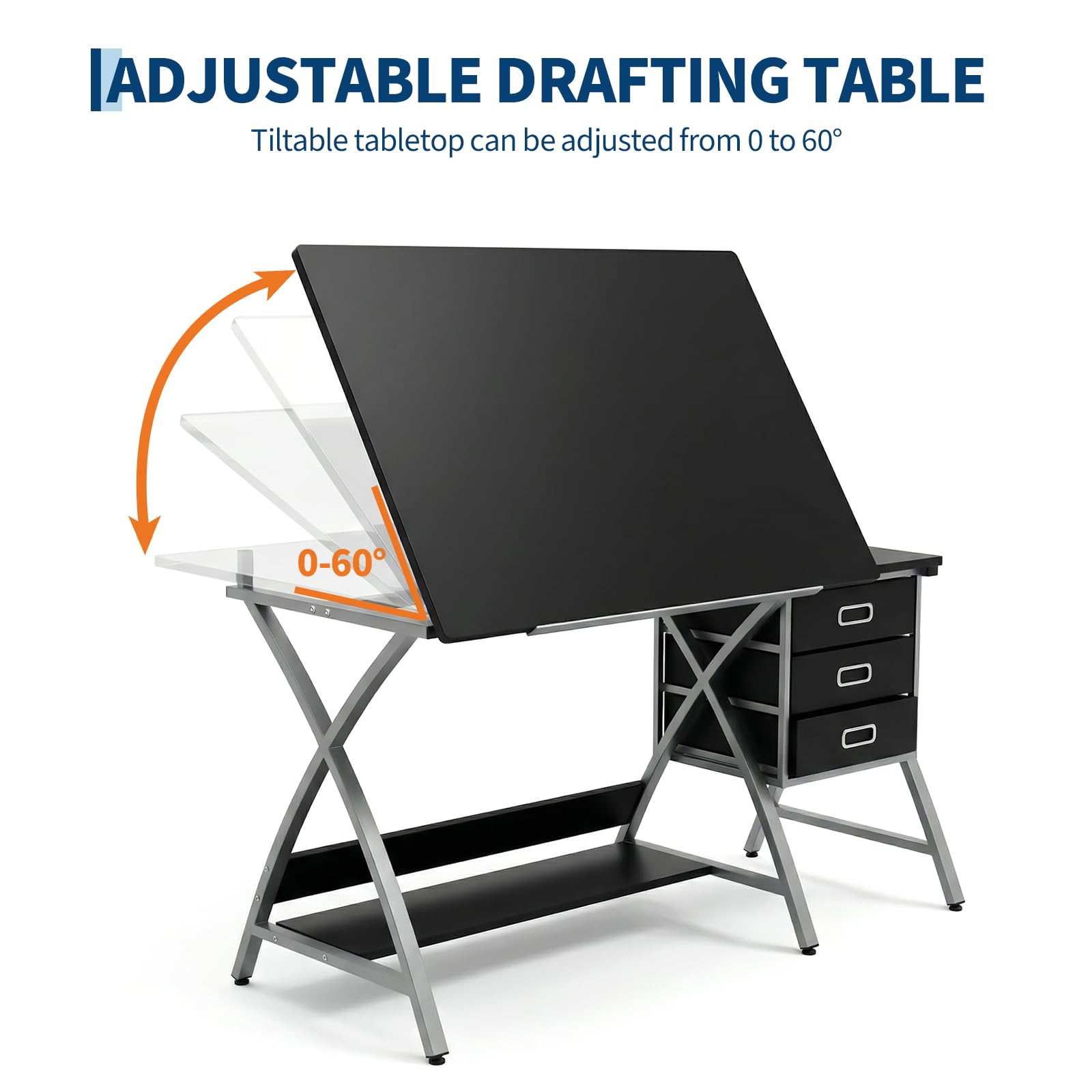 Tabletop Adjustable Drafting T - đánh giá và giá Home Office Desk With Drawers