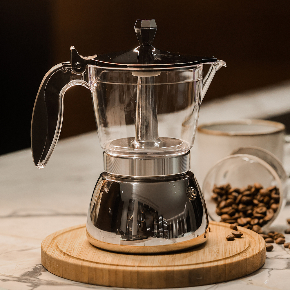 4/6 See-Through Stainless Moka - đánh giá và giá Home Office Moka