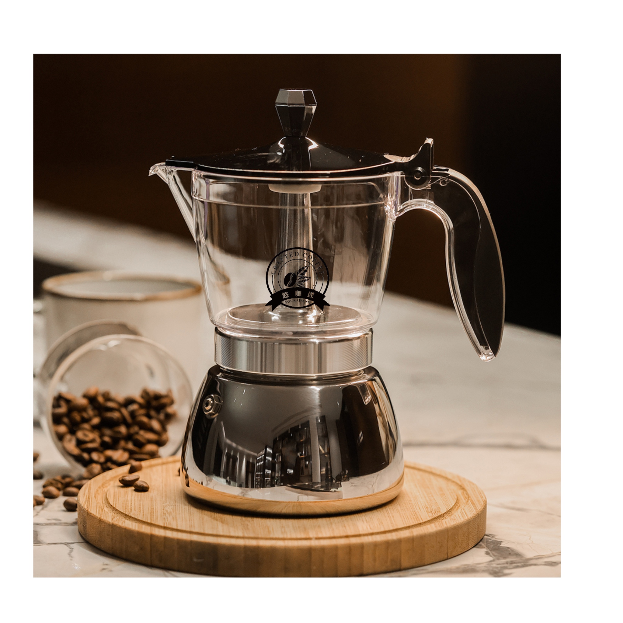 4/6 See-Through Stainless Moka - đánh giá và giá Home Office Moka