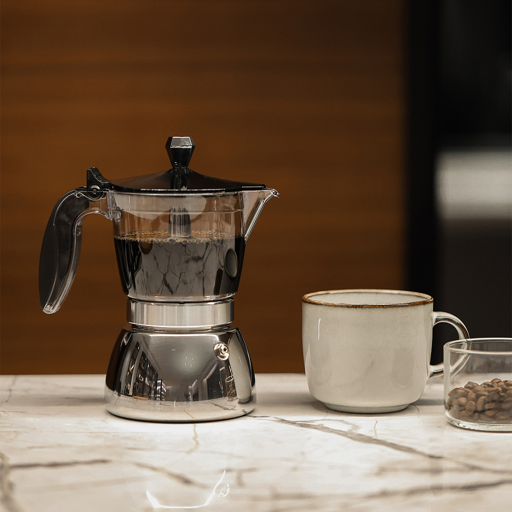 4/6 See-Through Stainless Moka - đánh giá và giá Home Office Moka