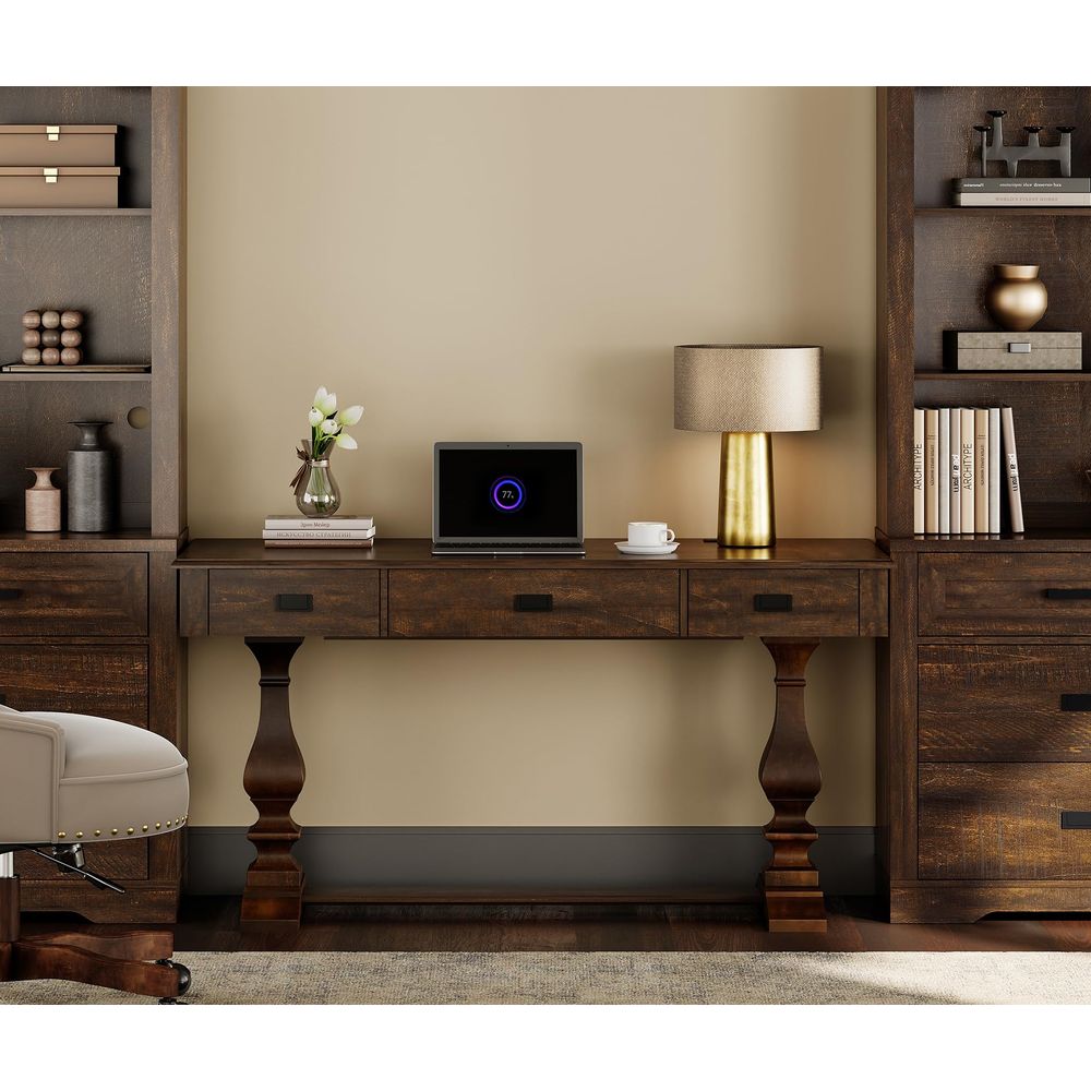 60inch Vintage Wood Home Offic - đánh giá và giá Home Office Desk With Drawers