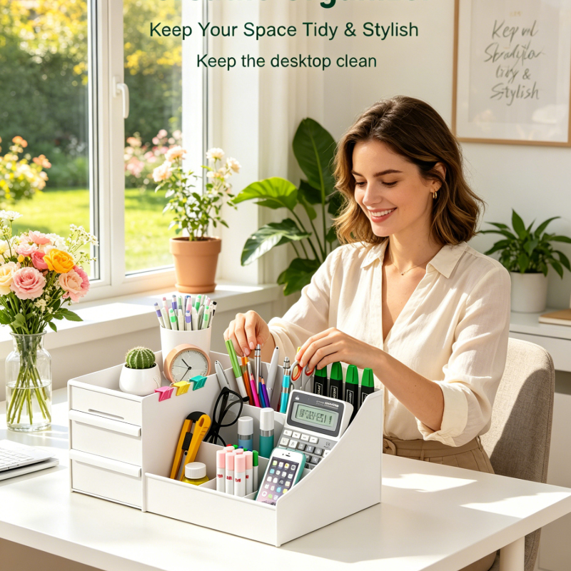 Desktop White Plastic Makeup S - đánh giá và giá Home Office Desk With Drawers
