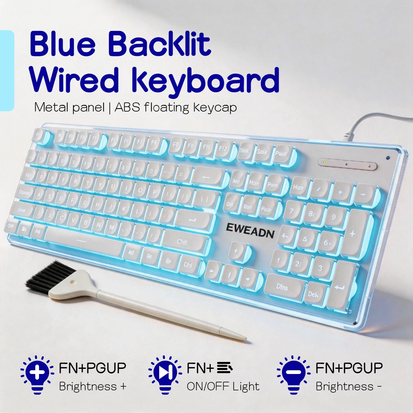 Wired LED Keyboard 104 Keys Fu - đánh giá và giá English Home Office