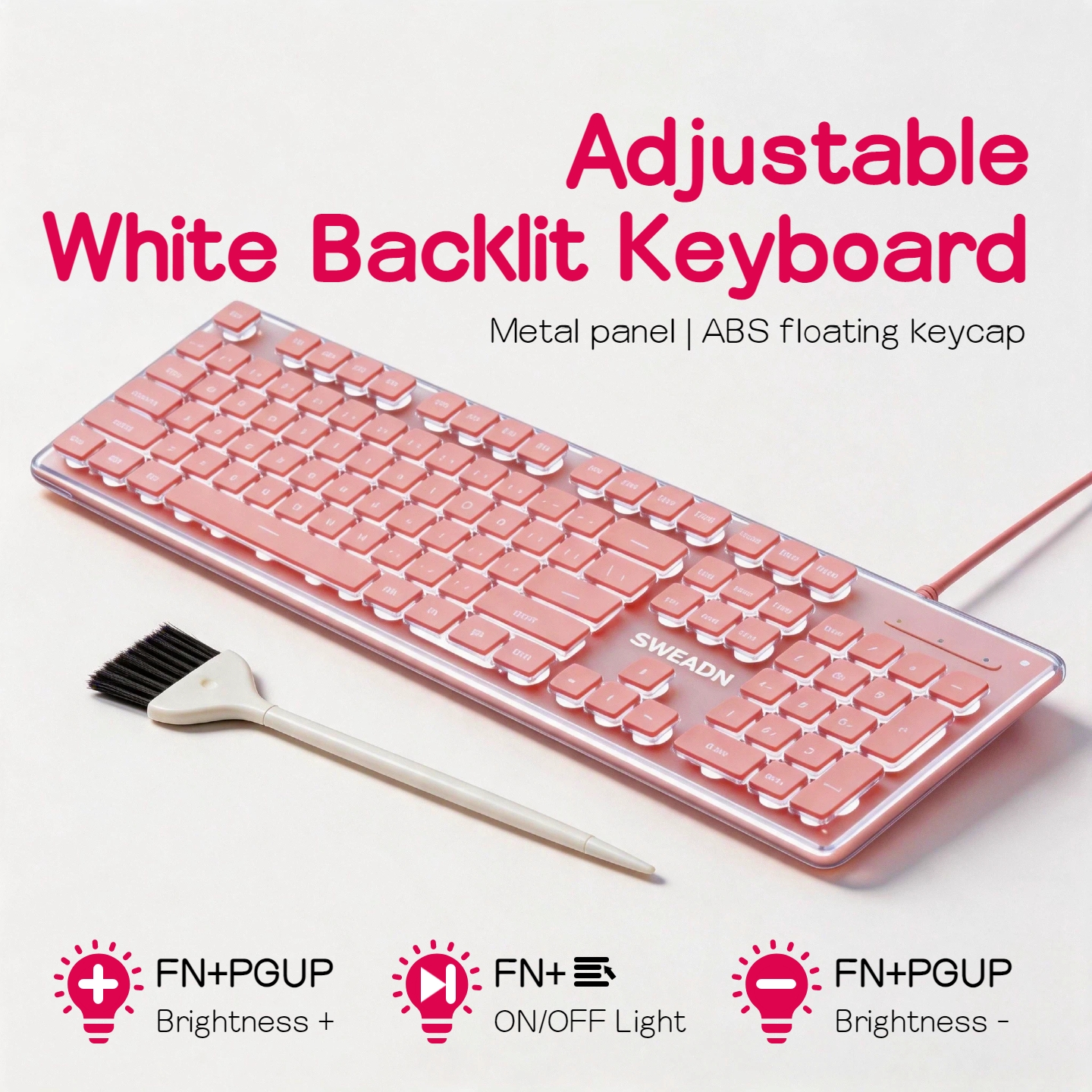 Wired LED Keyboard 104 Keys Fu - đánh giá và giá English Home Office