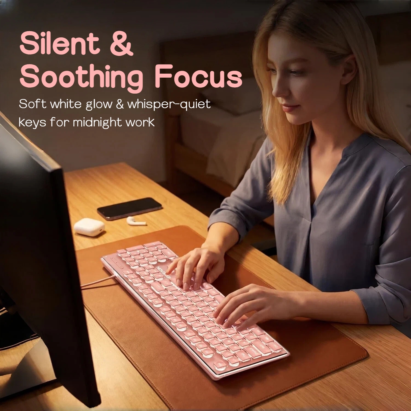 Wired LED Keyboard 104 Keys Fu - đánh giá và giá English Home Office