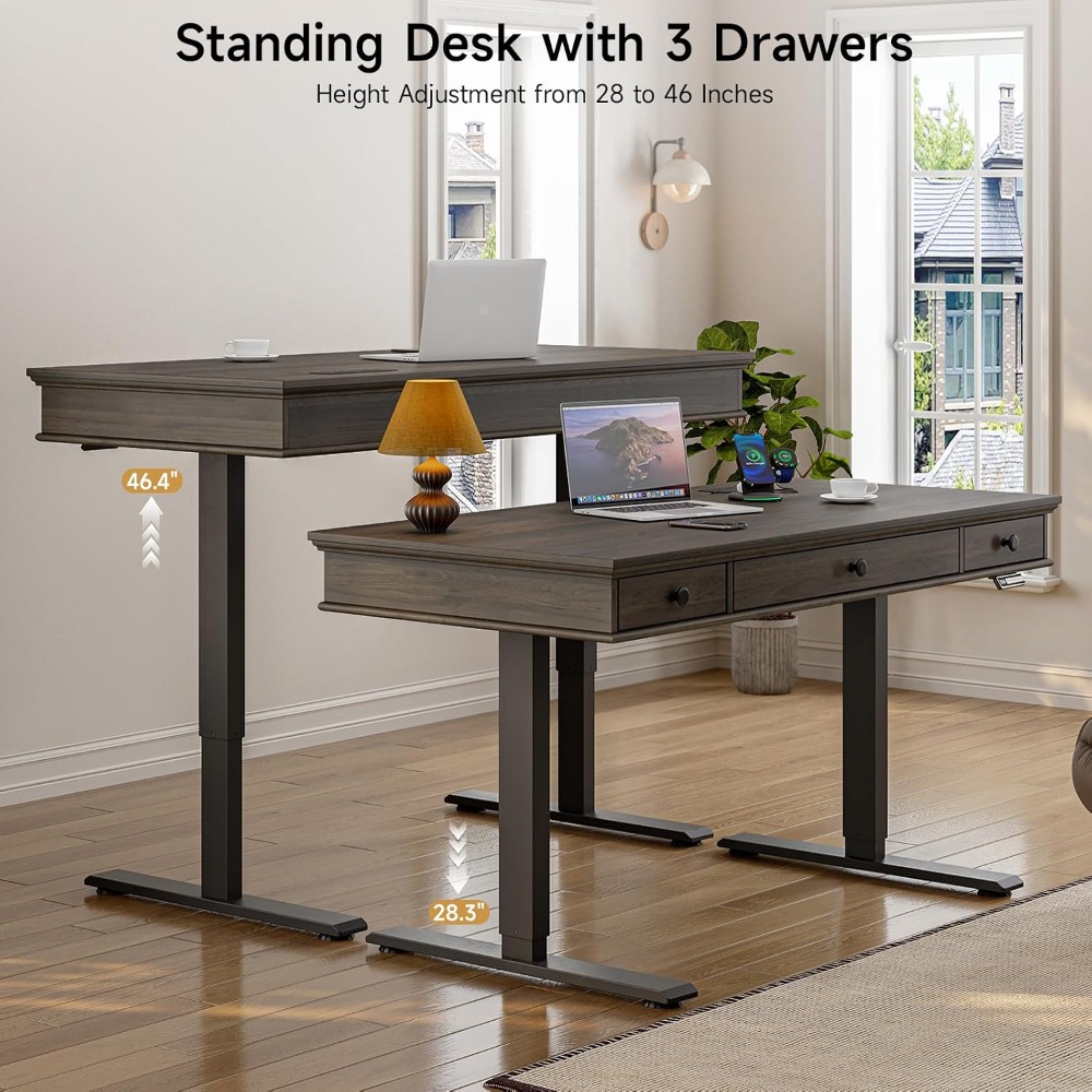 Electric Height Adjustable Sta - đánh giá và giá Home Office Desk With Drawers