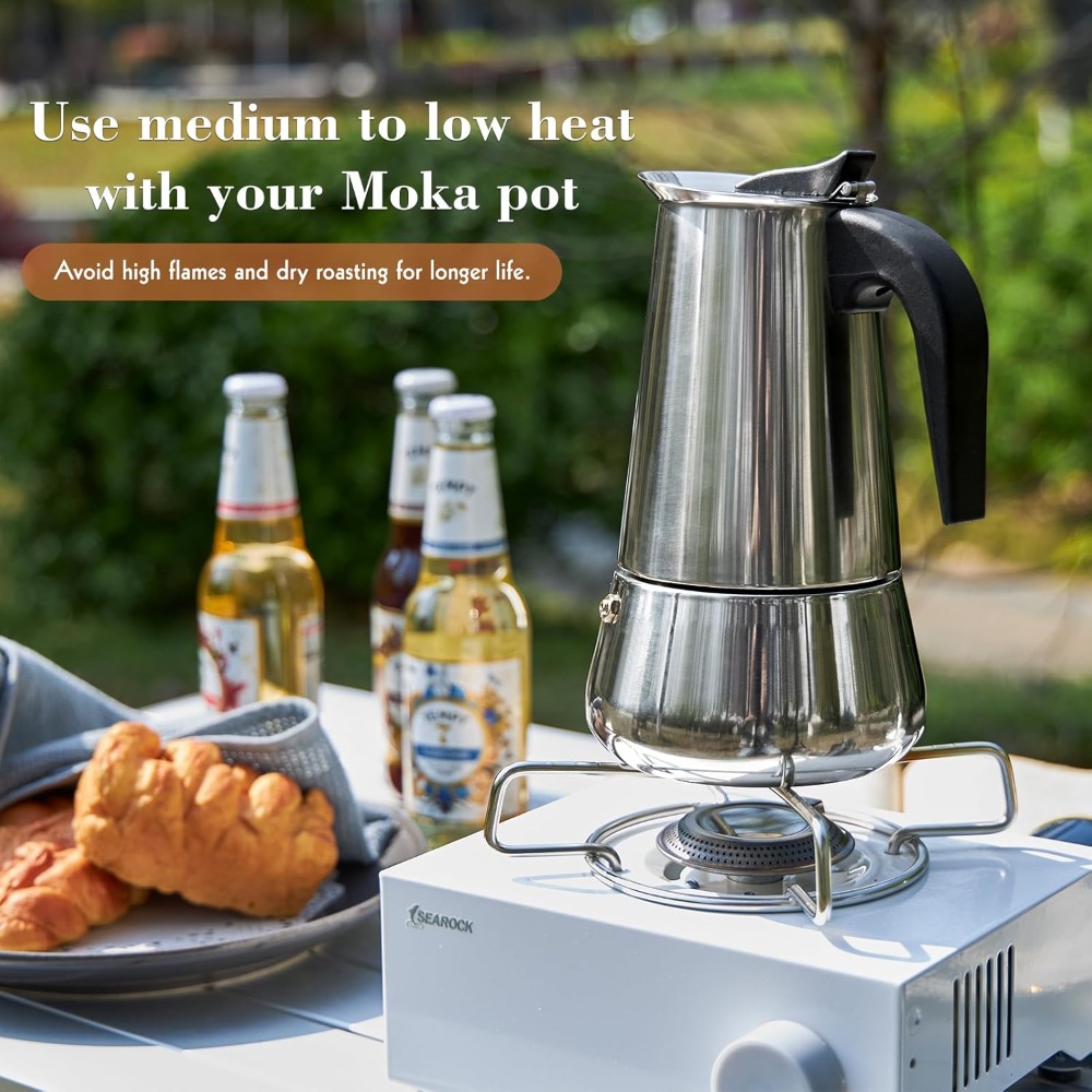 12-Cup Stainless Steel Moka Po - đánh giá và giá Home Office Moka